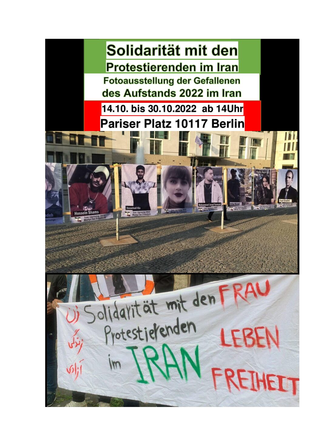 Solidarität mit den Protestierenden im Iran